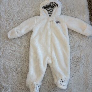 Carter's White Fleece Hooded Footie